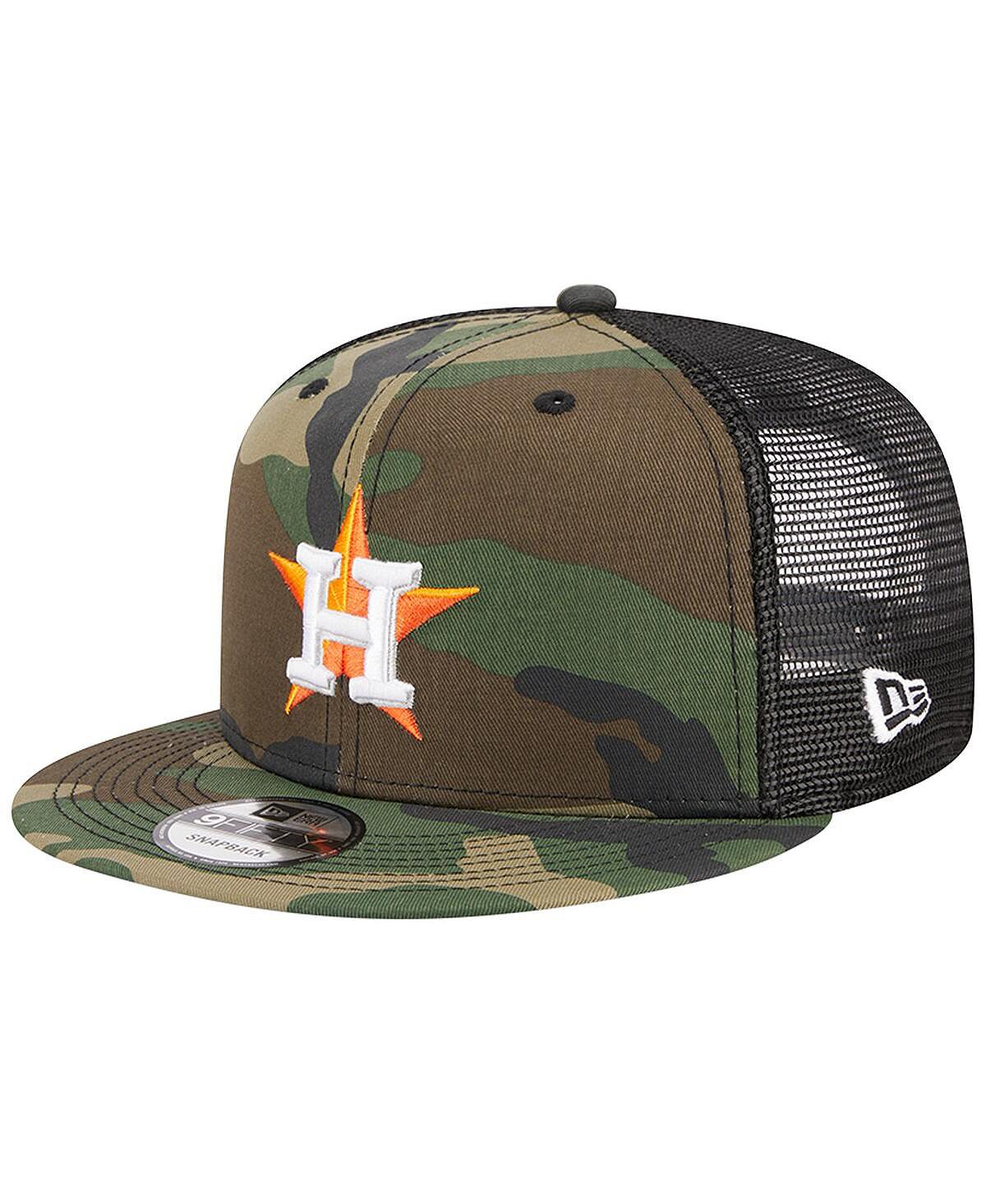 

Мужская камуфляжная кепка Houston Astros Woodland Camo Trucker 9FIFTY Snapback New Era