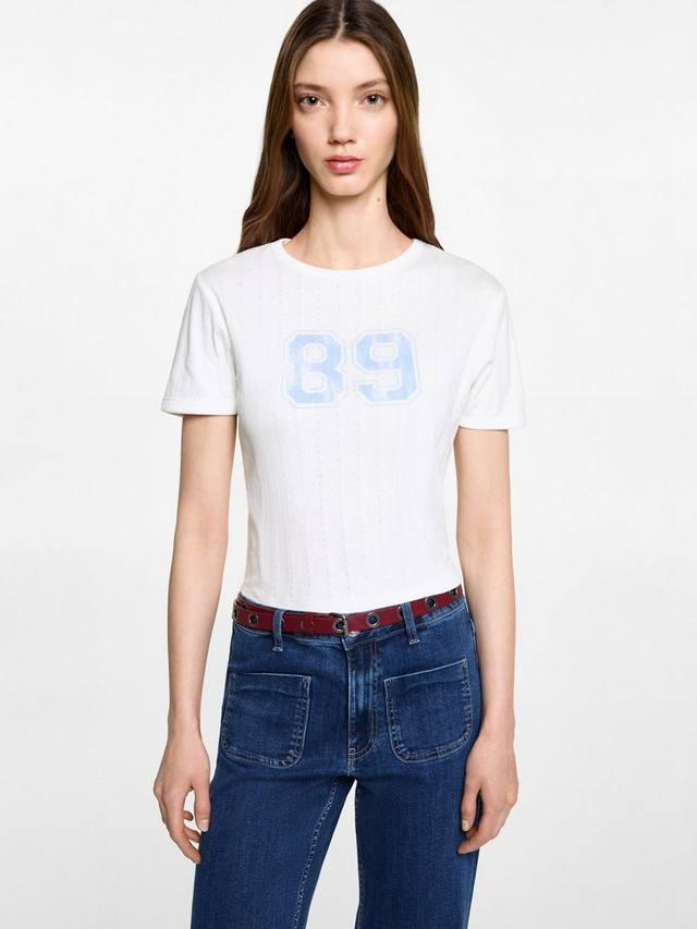 

Детская хлопковая футболка с принтом цифр Mango