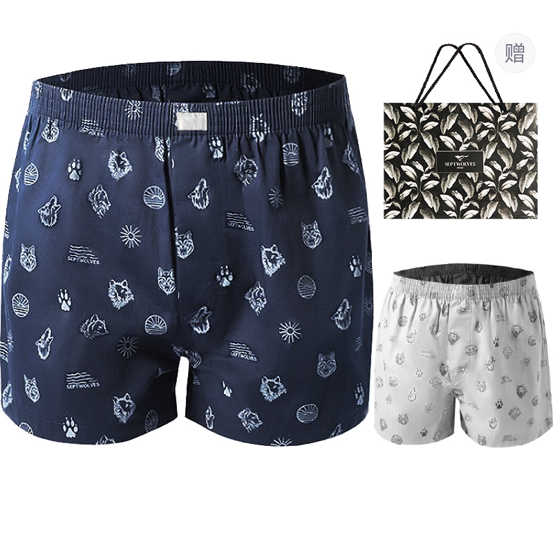 

Мужские боксеры, комплект из 2 пар SEPTWOLVES, Classic Print 2 Pack (Dark Navy Blue+Light Gray)