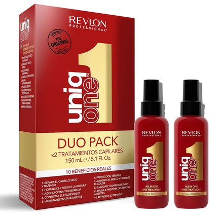 

Revlon Профессиональный Uniqone Duo Thermo Hair Protection Увлажняющий лечебный спрей для волос Классический аромат