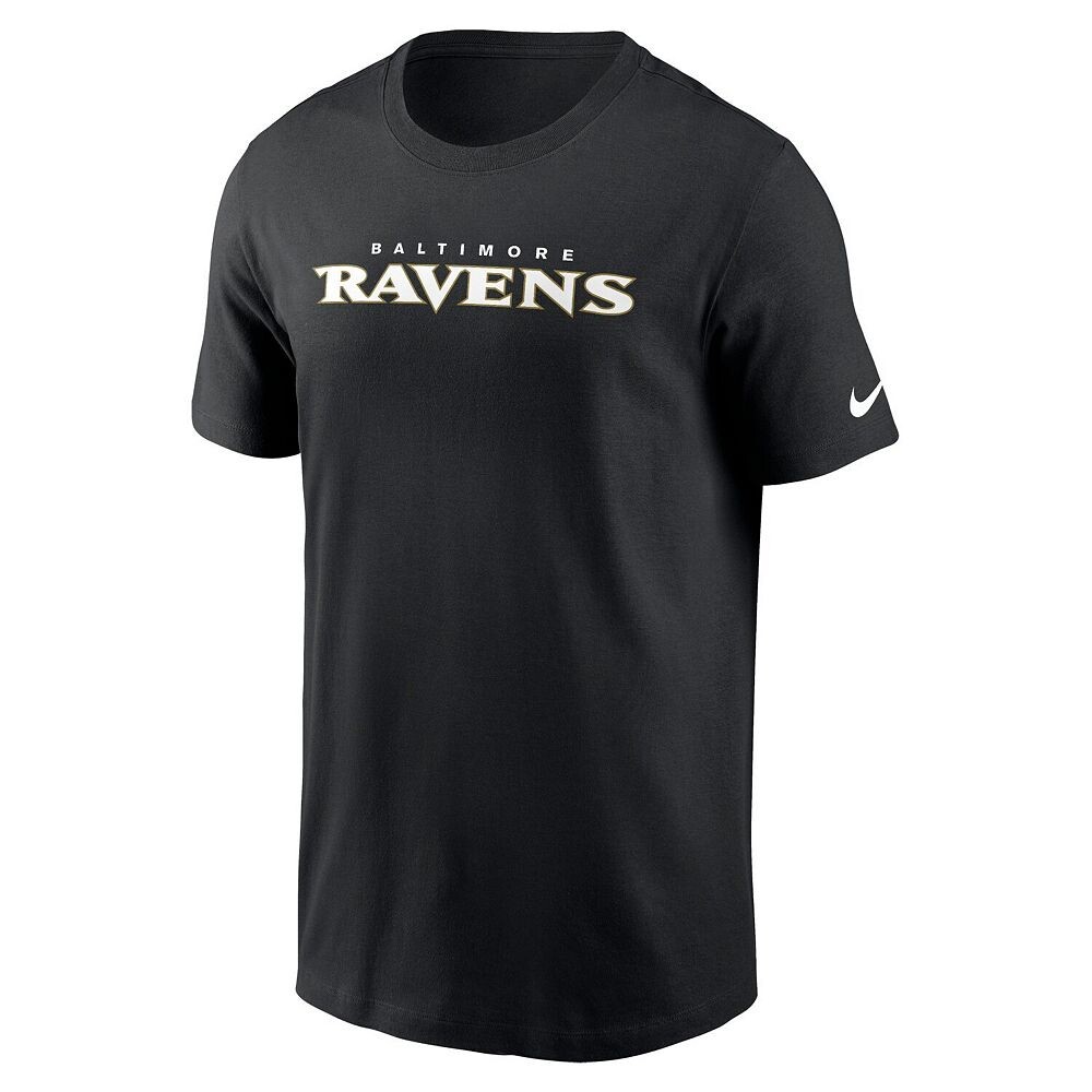 Мужская черная футболка Nike Baltimore Ravens Primetime Wordmark Essential, цвет Rav Black — фото 3