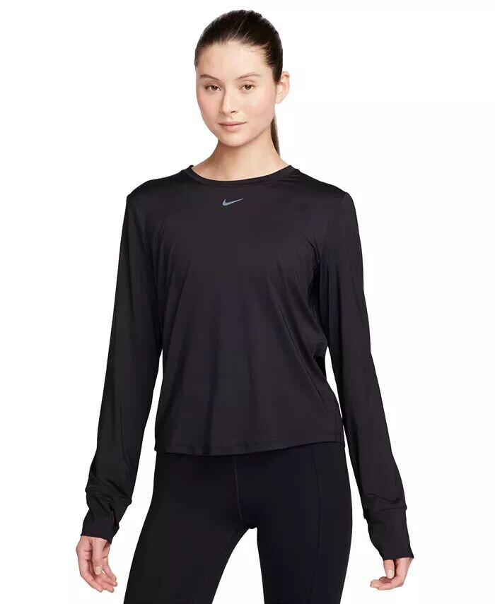 

Женский топ One Classic Dri-FIT с длинными рукавами Nike, черный