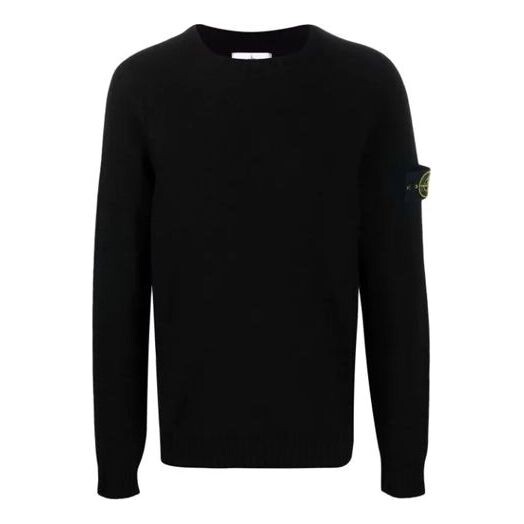 

Свитер lambswool crew knit 'black' Stone Island, черный
