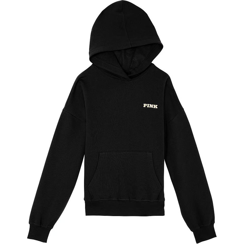

Victoria's Secret Розовый Ivy Fleece Campus Hoodie/ Pure Black Свитшот Женский Pure Black