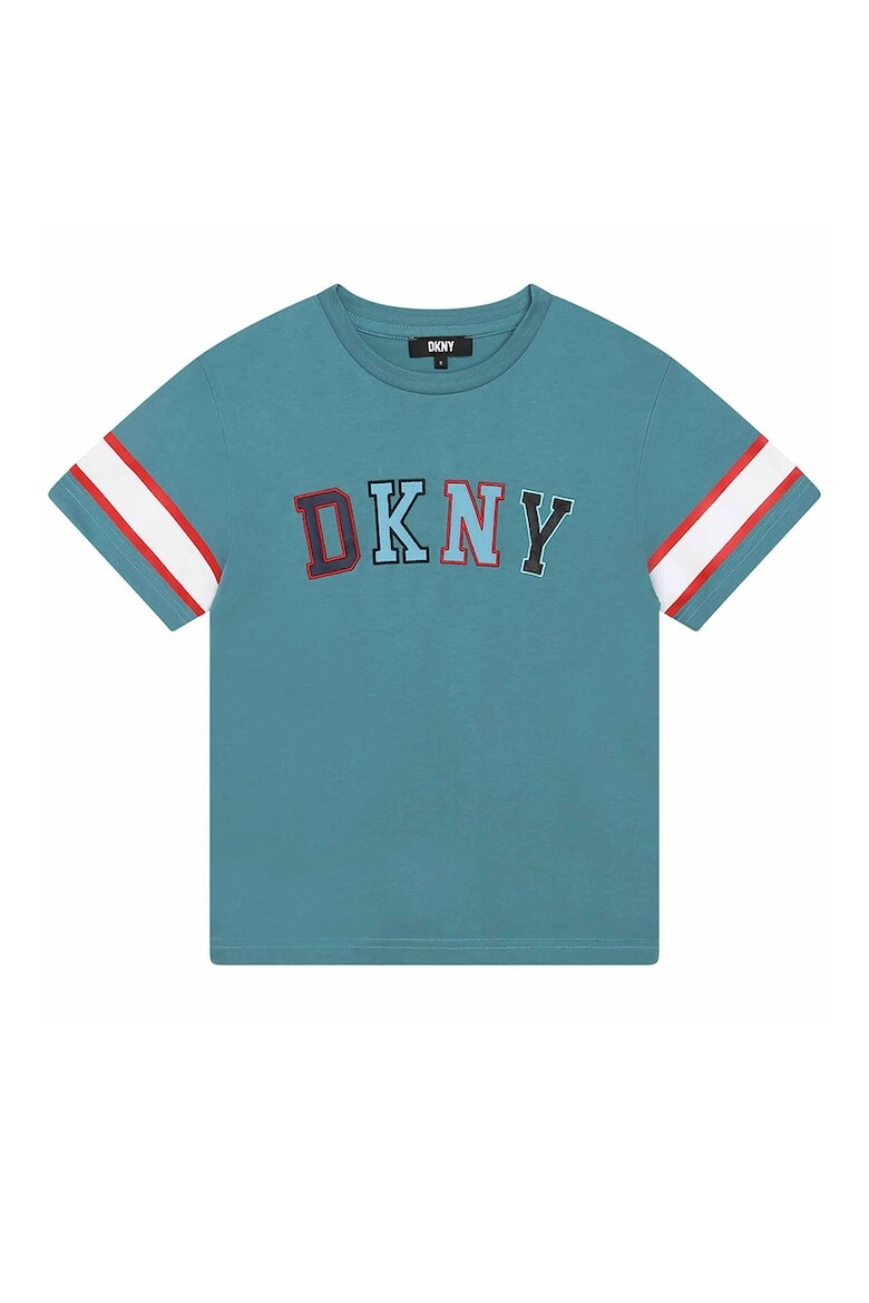 

Хлопковая футболка с вышитым логотипом Dkny, синий