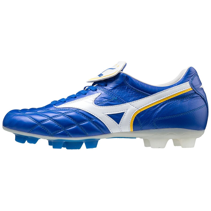 

Износостойкие футбольные бутсы мужские синие белые желтые Mizuno