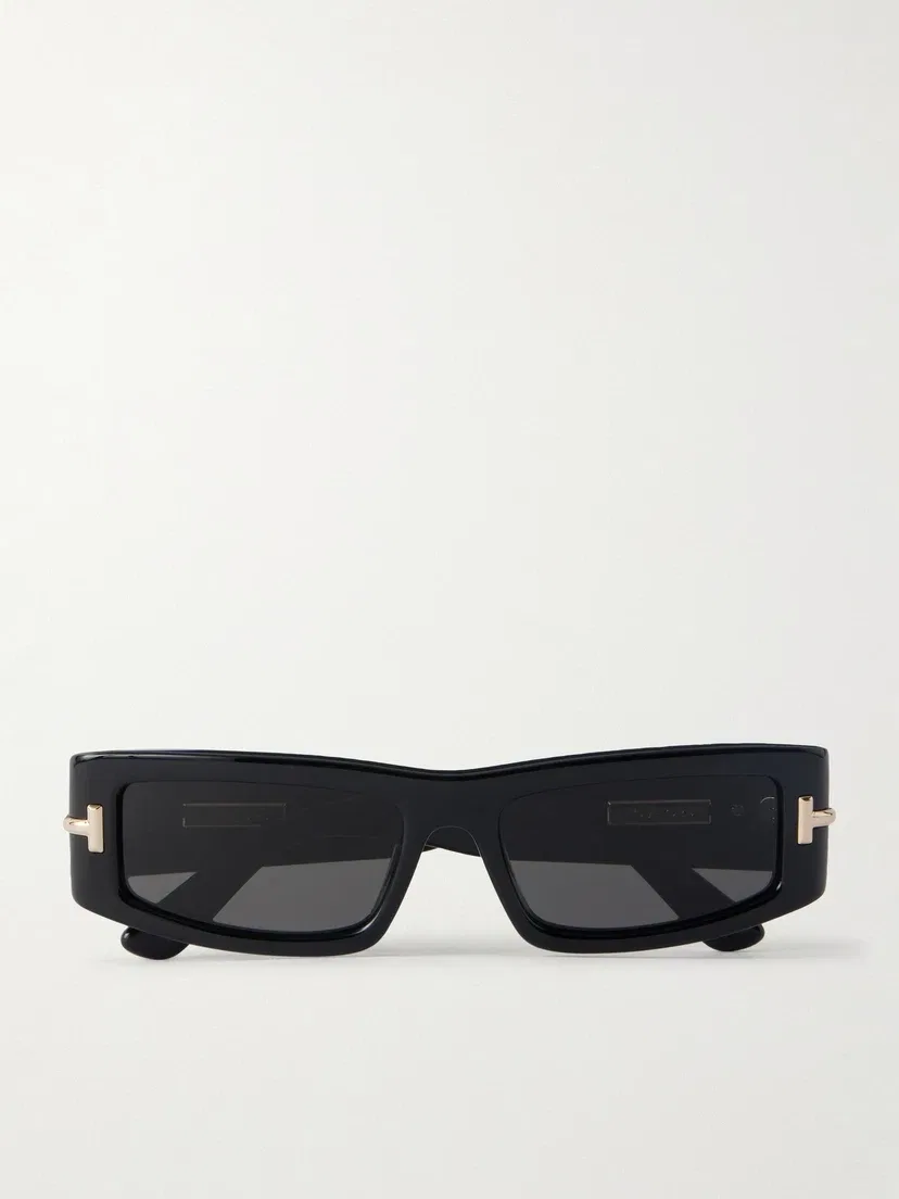 Ацетатные солнцезащитные очки в квадратной оправе TOM FORD Eyewear, черный