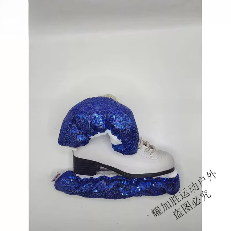 

HEAD ZKHE Чехлы для лезвий коньков для фигурного катания, впитывающие хлопковые плюшевые чехлы с пайетками, темно-синие пайетки, одна пара