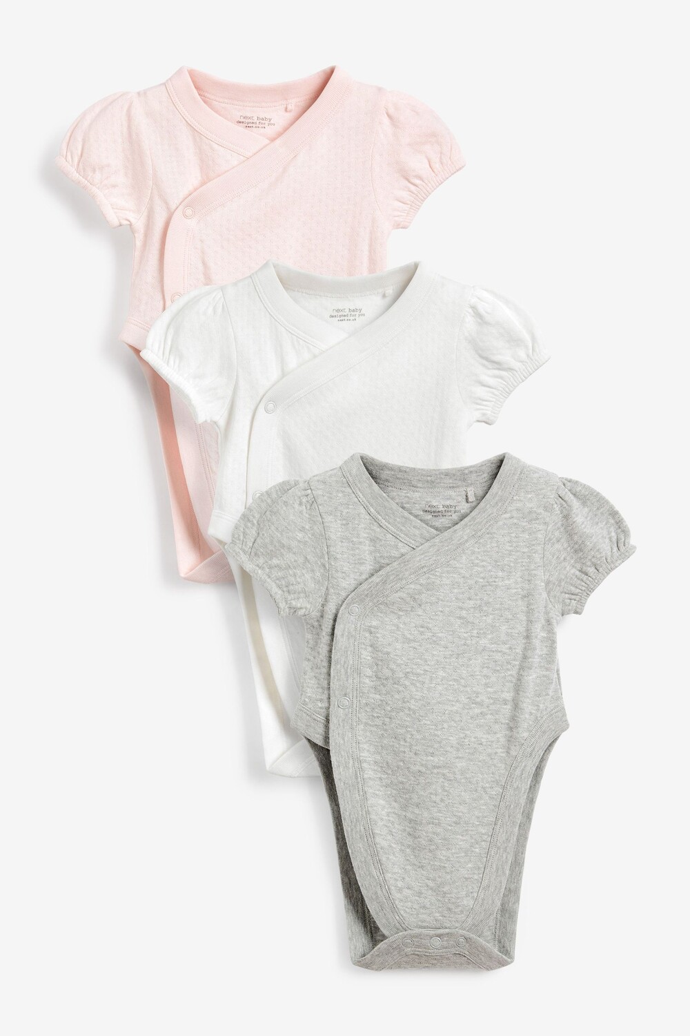

Комплект из 3 пар боди с короткими рукавами при дисплазии тазобедренного сустава Next, розовый
