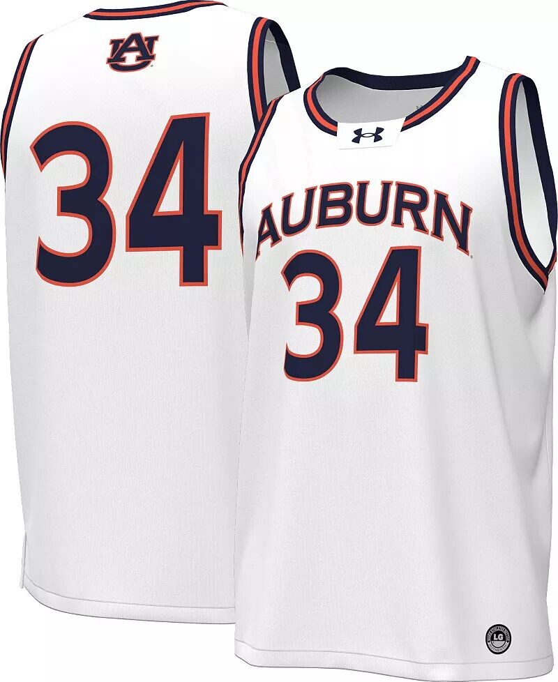 

Мужская белая баскетбольная майка Under Armour Auburn Tigers #34