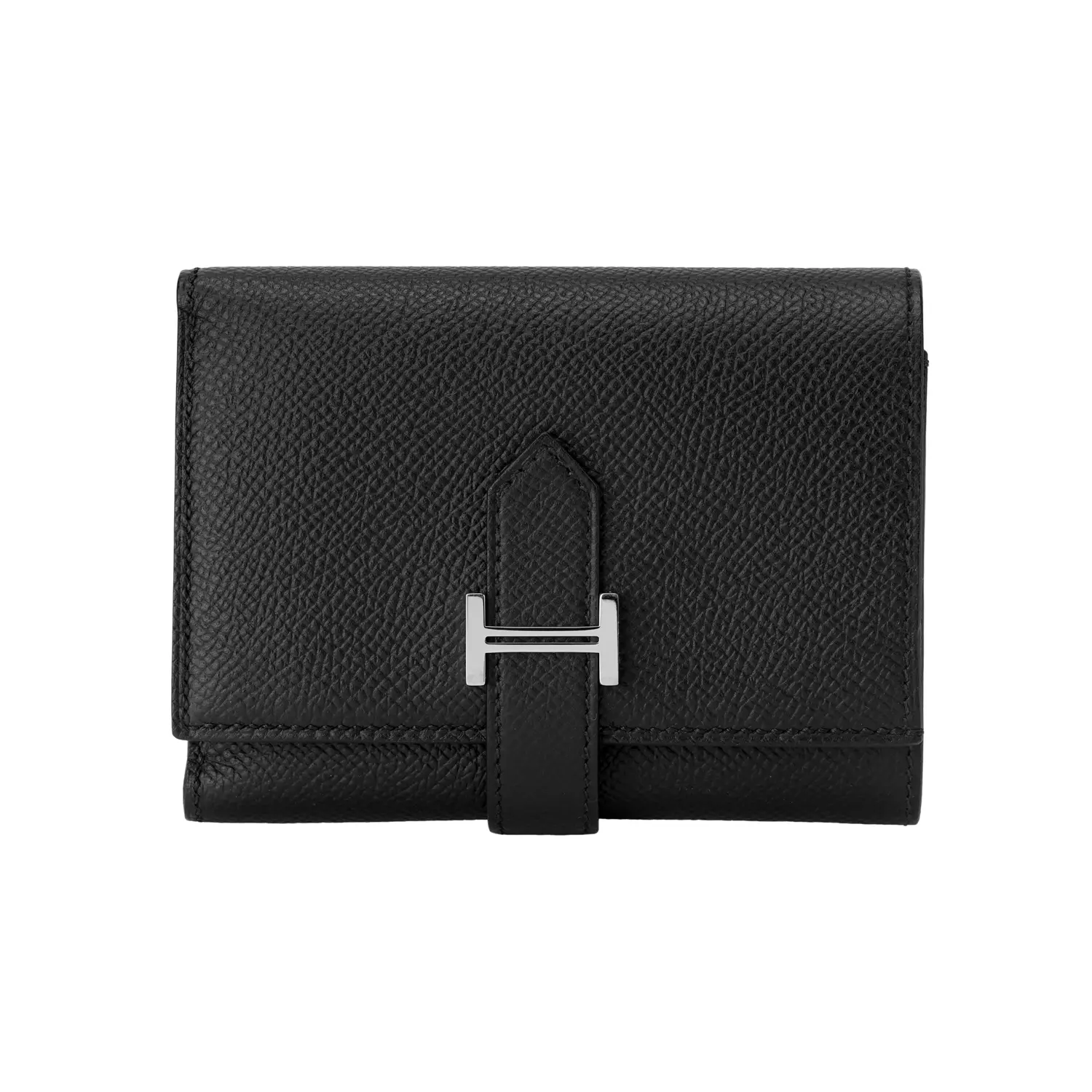 HERMES Кошелёк из телячьей кожи Берн Эпсом для женщин чёрный — фото 3