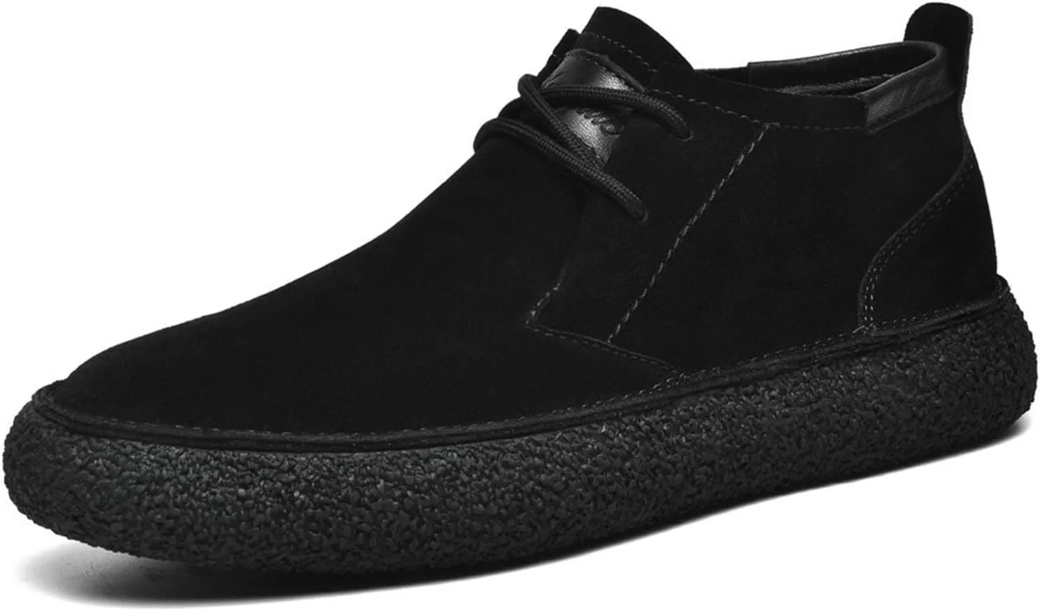 

Мужские ботинки Myallfeet с матовой кожаной замшей, средние кроссовки типа бордшуз, ретро стиль, повседневный дизайн, прогулочные ботинки до щиколотки, классические нескользящие на шнуровке, замшевые оксфордские кроссовки, черный