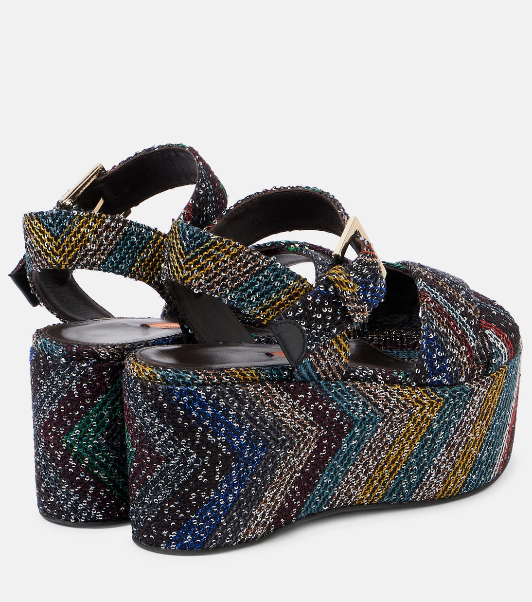 Босоножки Julia Caperdoni на платформе с пайетками Missoni, разноцветный — фото 2