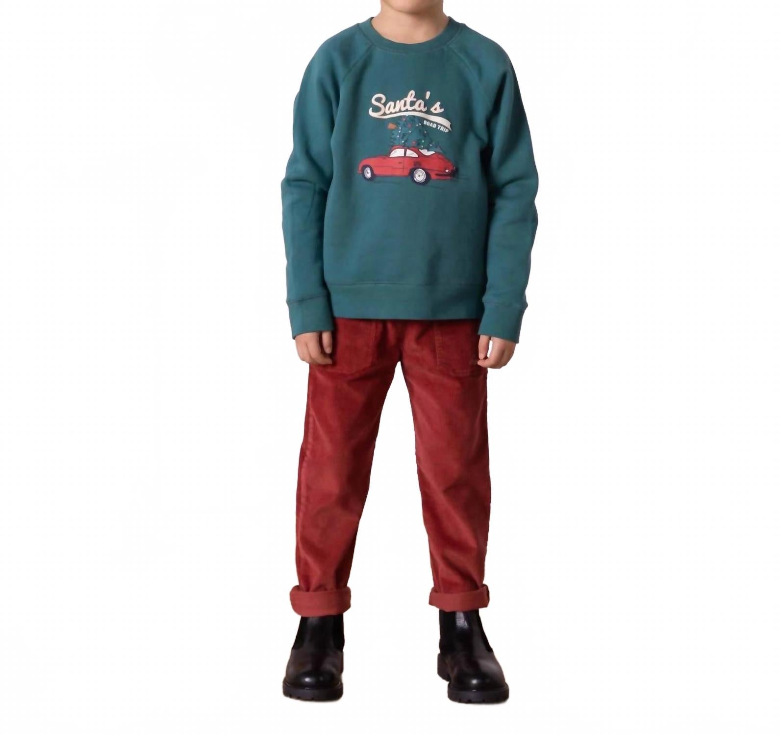 

Флисовая толстовка Santa's Road Trip в цвете речной зелени Bonton