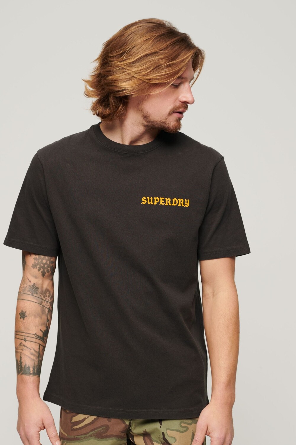 

Свободная футболка с изображением татуировки Superdry, коричневый