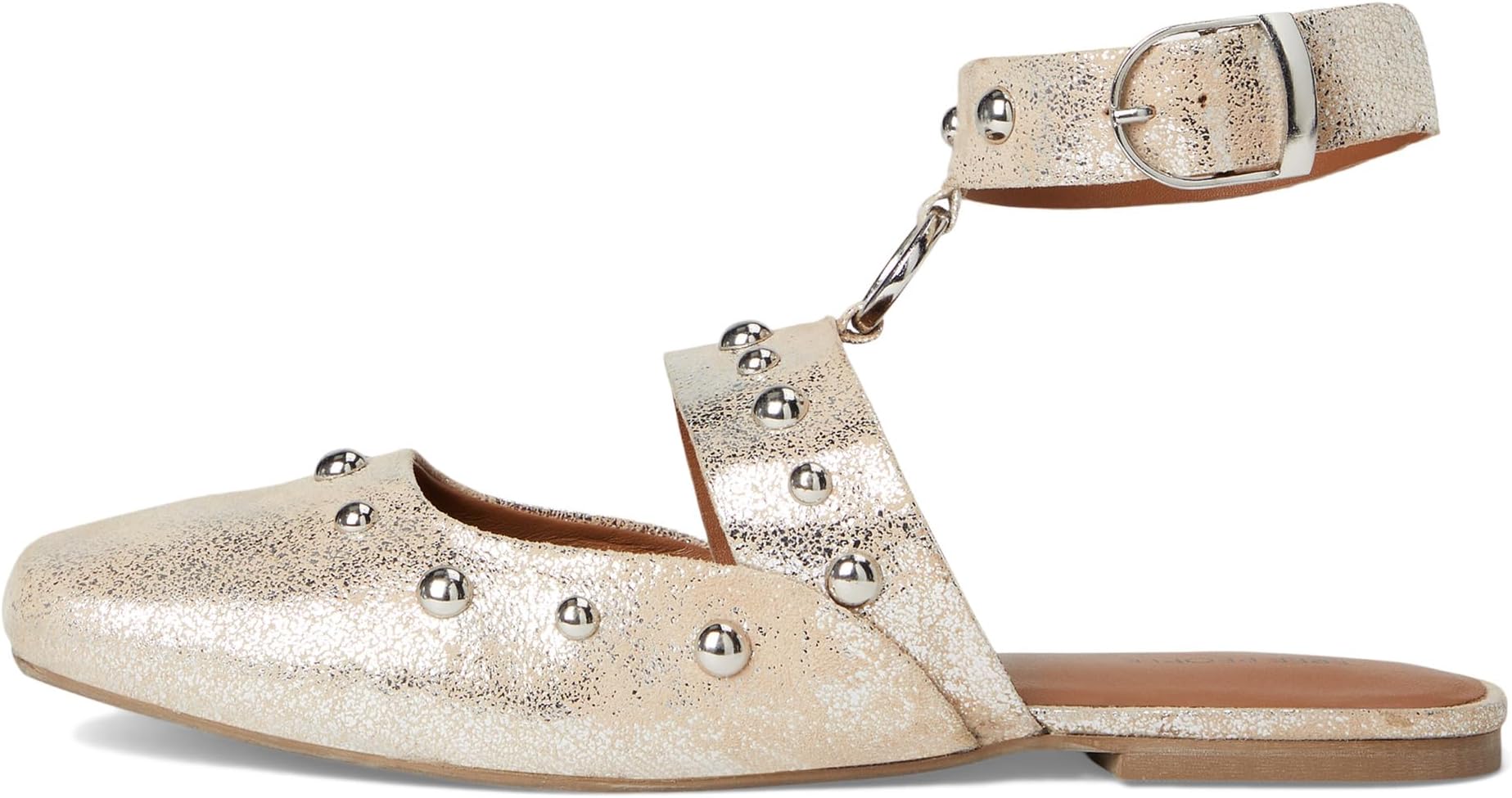 Балетки Free People Camille Mystic O-ring Flats, Champagne Foiled Sue — фото 4