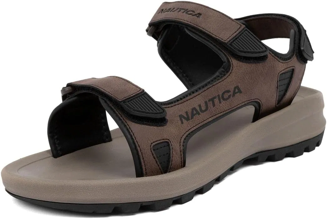 Спортивные сандалии, регулируемые ремешки, Nautica, Brown Black