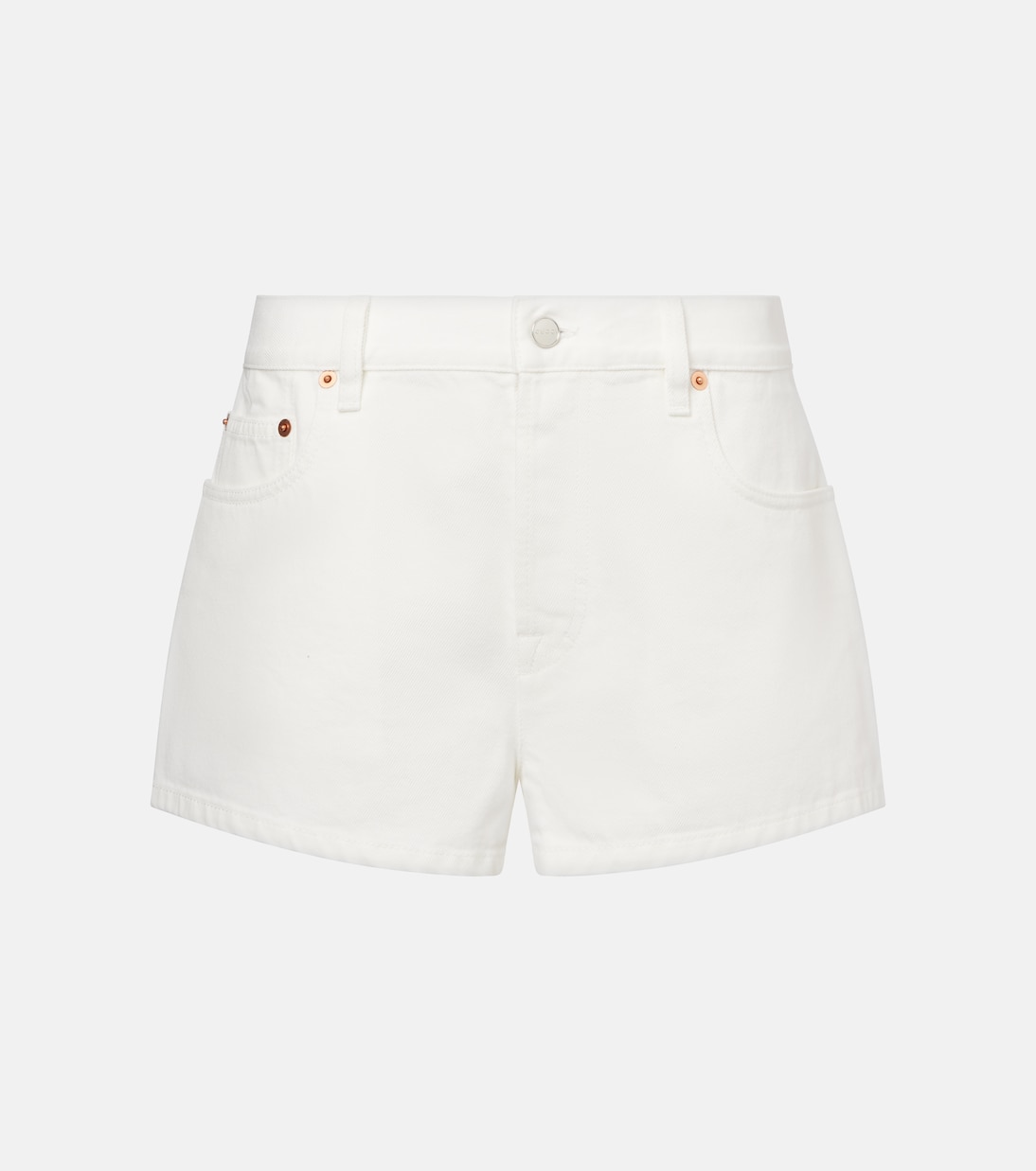 

Джинсовые шорты с кожаными вставками Gucci, Natural White