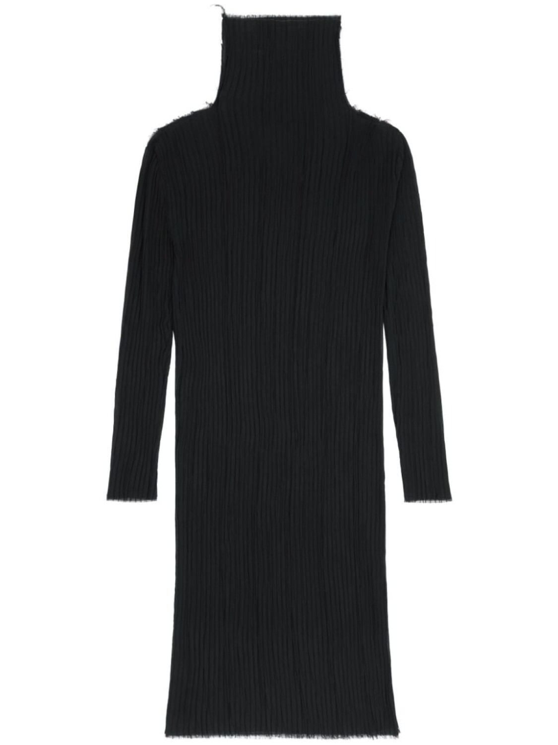 

MM6 Maison Margiela плиссированное платье миди с длинными рукавами, черный