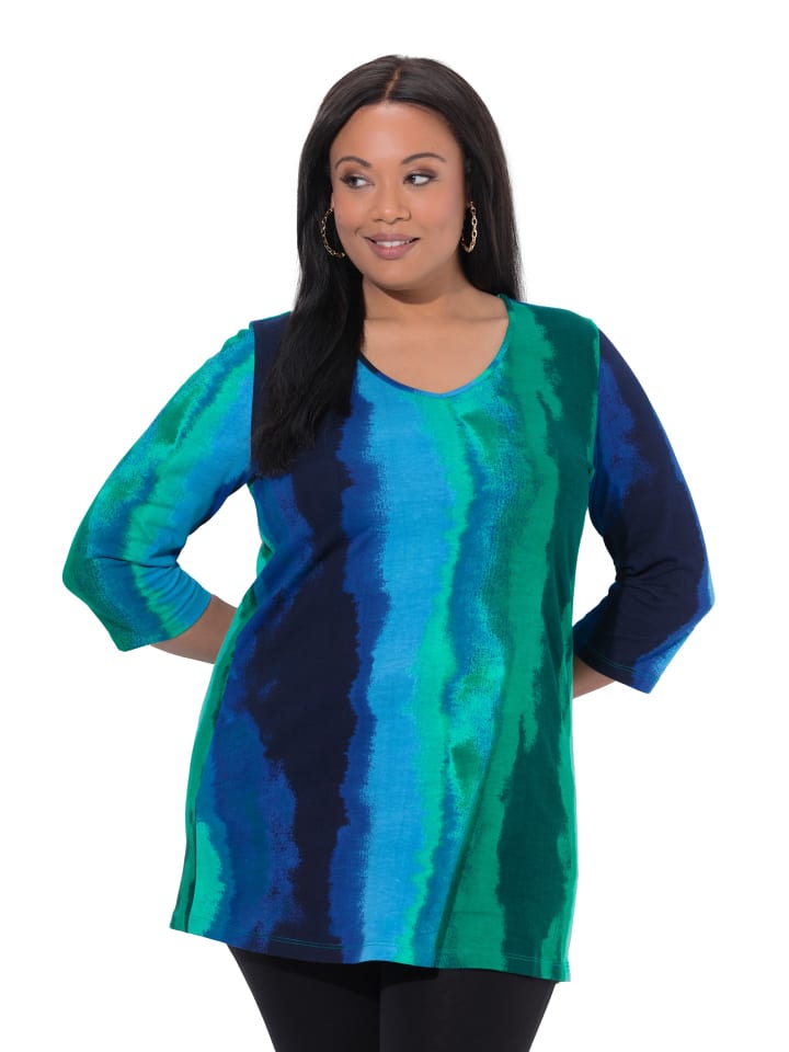 

Ulla Popken Длинная футболка черного цвета, Черный, Ulla Popken Длинная футболка черного цвета