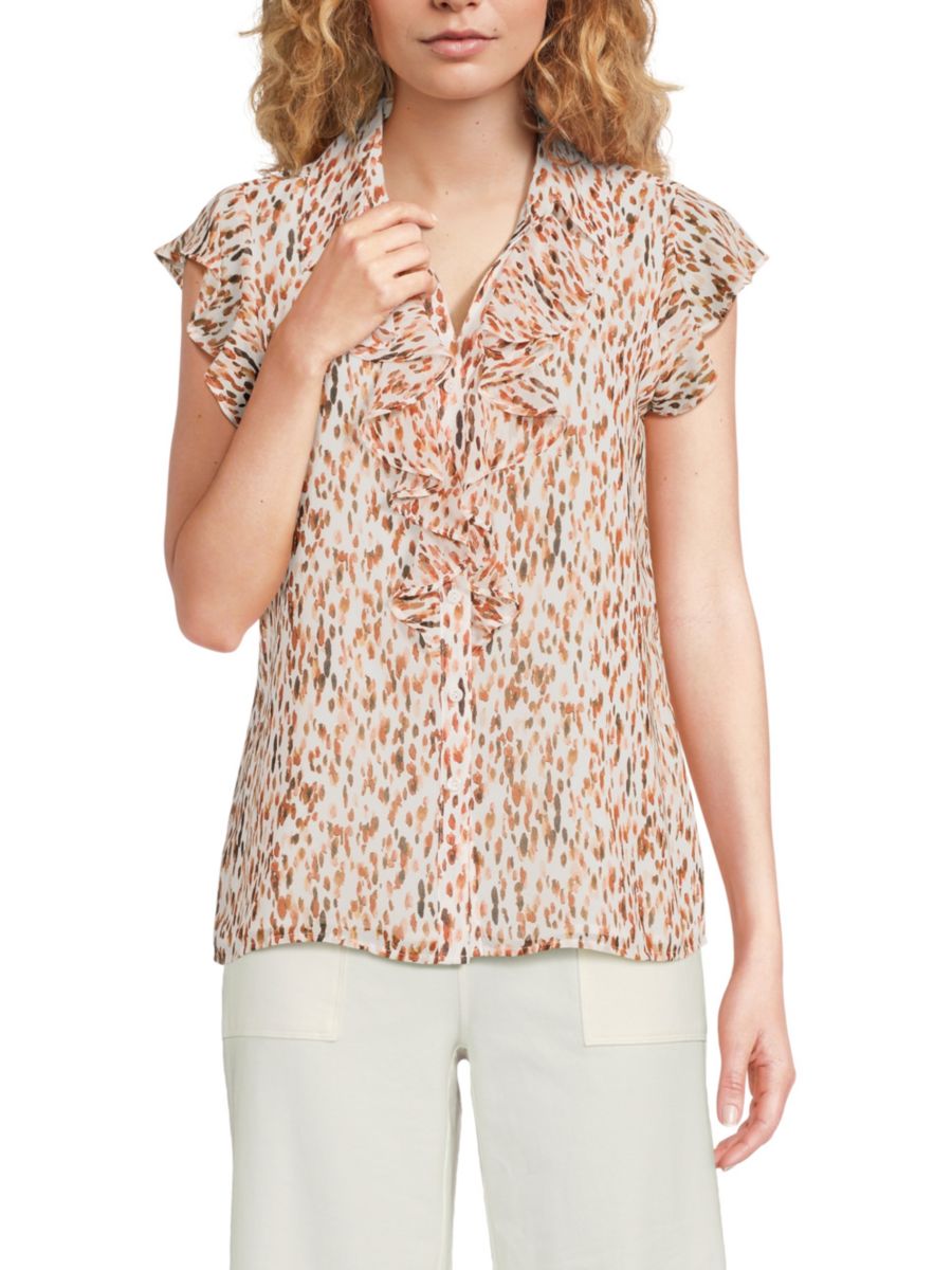 

Топ с абстрактным принтом Calvin Klein, цвет Cream Multicolor