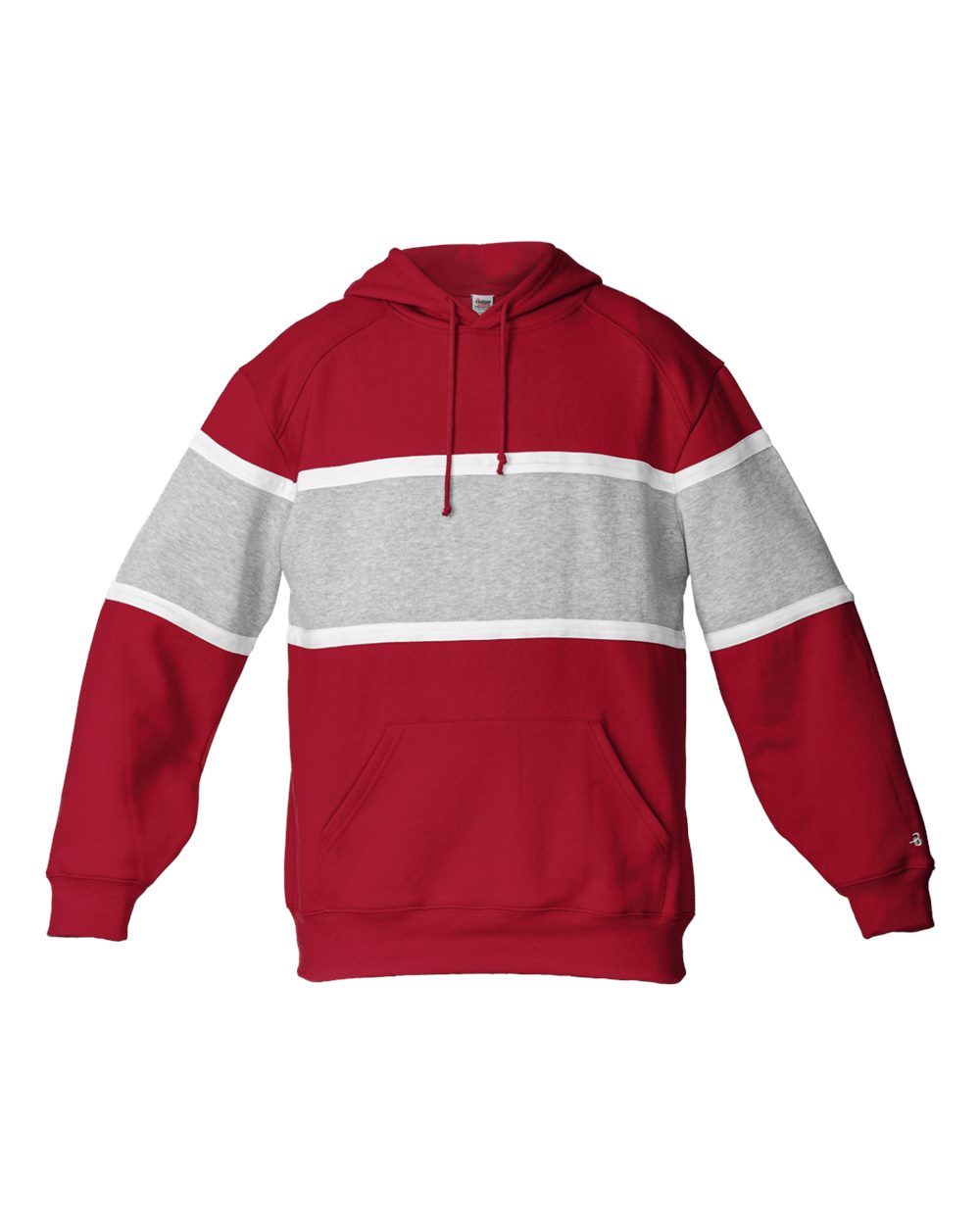 

Мужская спортивная флисовая толстовка с капюшоном, свободная Badger, цвет red/ oxford/ white