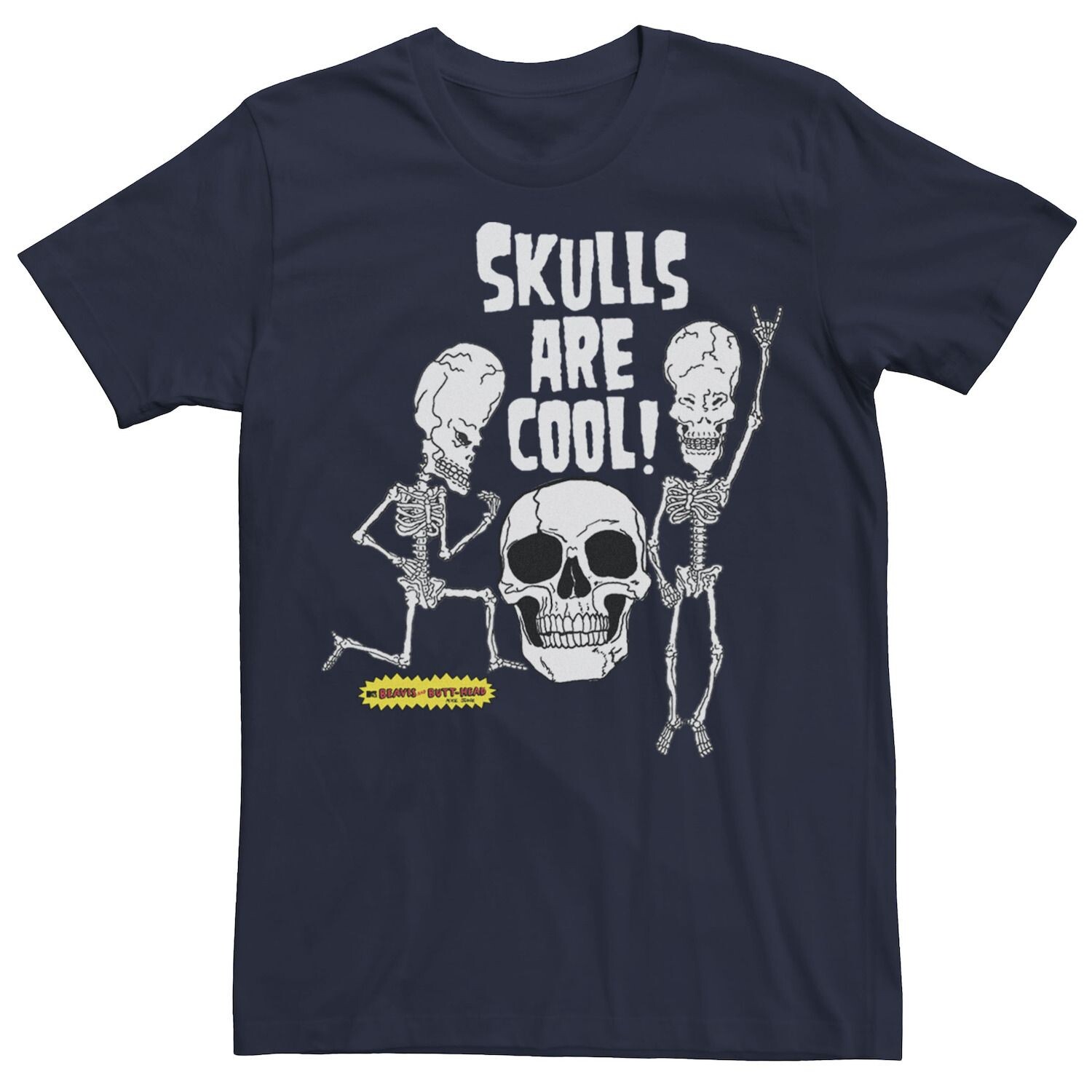 

Мужская футболка с рисунком Бивис и Баттхед "Skulls Are Cool" Licensed Character, синий, Синий;черный, Мужская футболка с рисунком Бивис и Баттхед "Skulls Are Cool" Licensed Character, синий