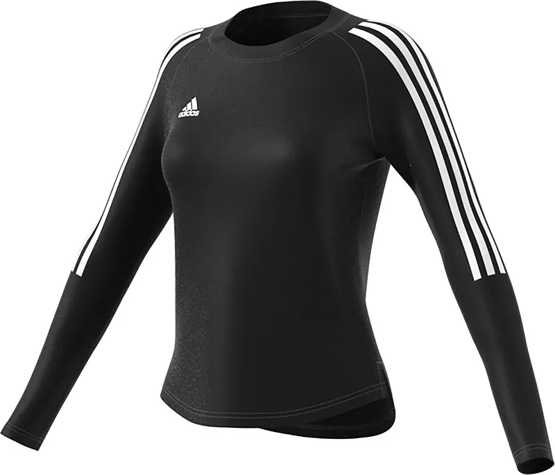 

Черная женская волейбольная майка с длинным рукавом Adidas, черный/белый