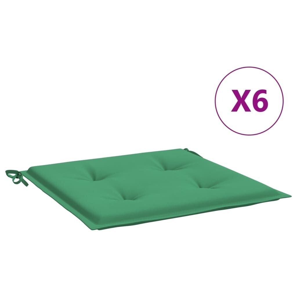 

VidaXL Подушки для садового стула 6 шт Зеленый 50x50x3 см Ткань Оксфорд