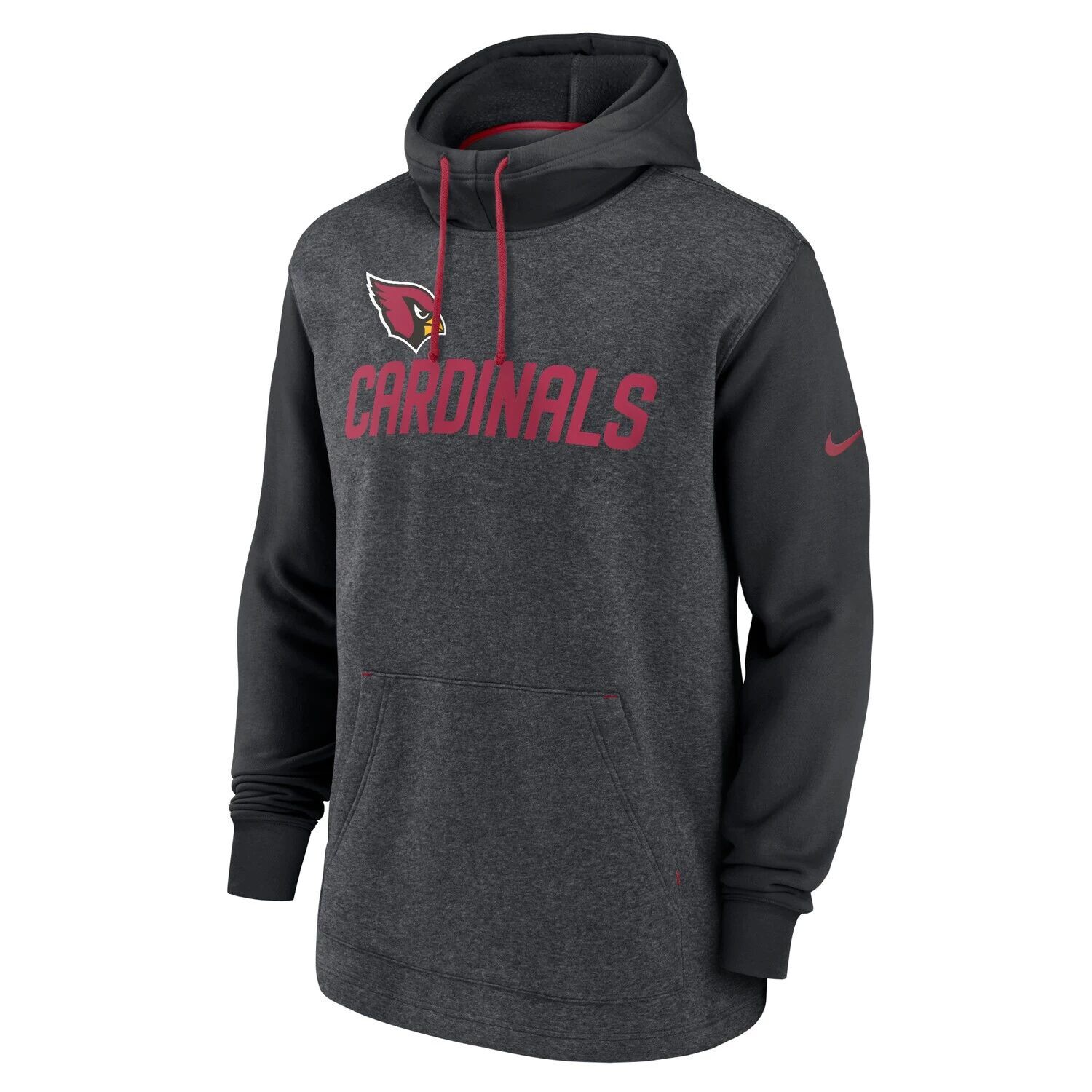 Мужская толстовка с капюшоном темно-серого/черного цвета Arizona Cardinals Surrey Legacy Nike — фото 2