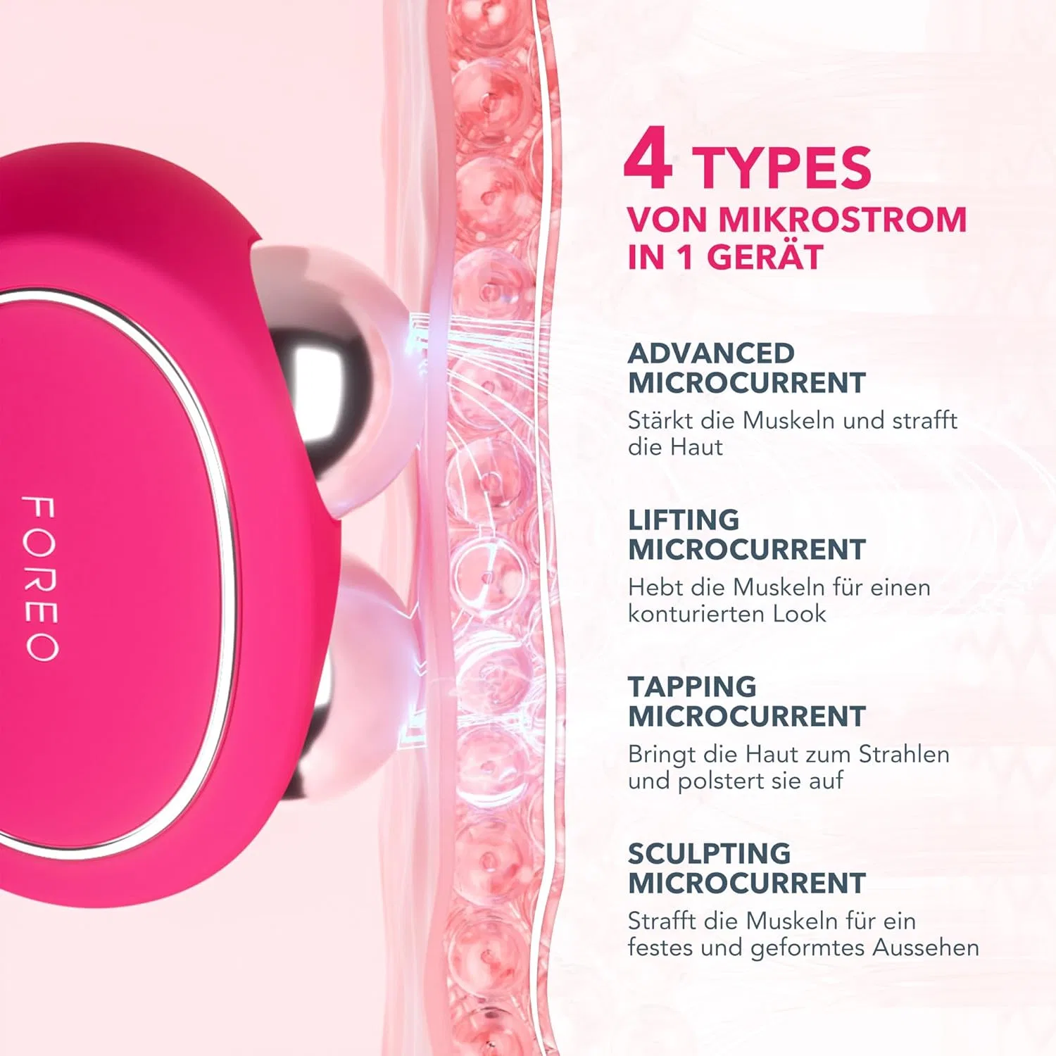 Набор для подтяжки лица FOREO Total Facelift Set с микротоковым массажером Bear 2 Foreo, Fuchsia — фото 3