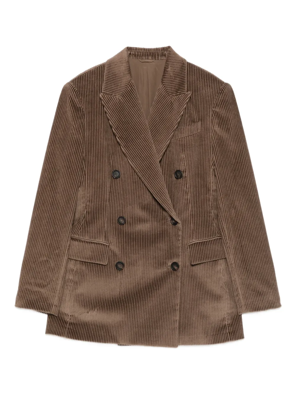 

Куртка из вельвета на двухрядных пуговицах Brunello Cucinelli, коричневый