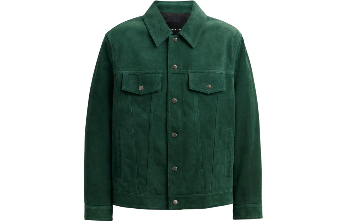 

COACH Кожаная куртка мужская зеленая, Green