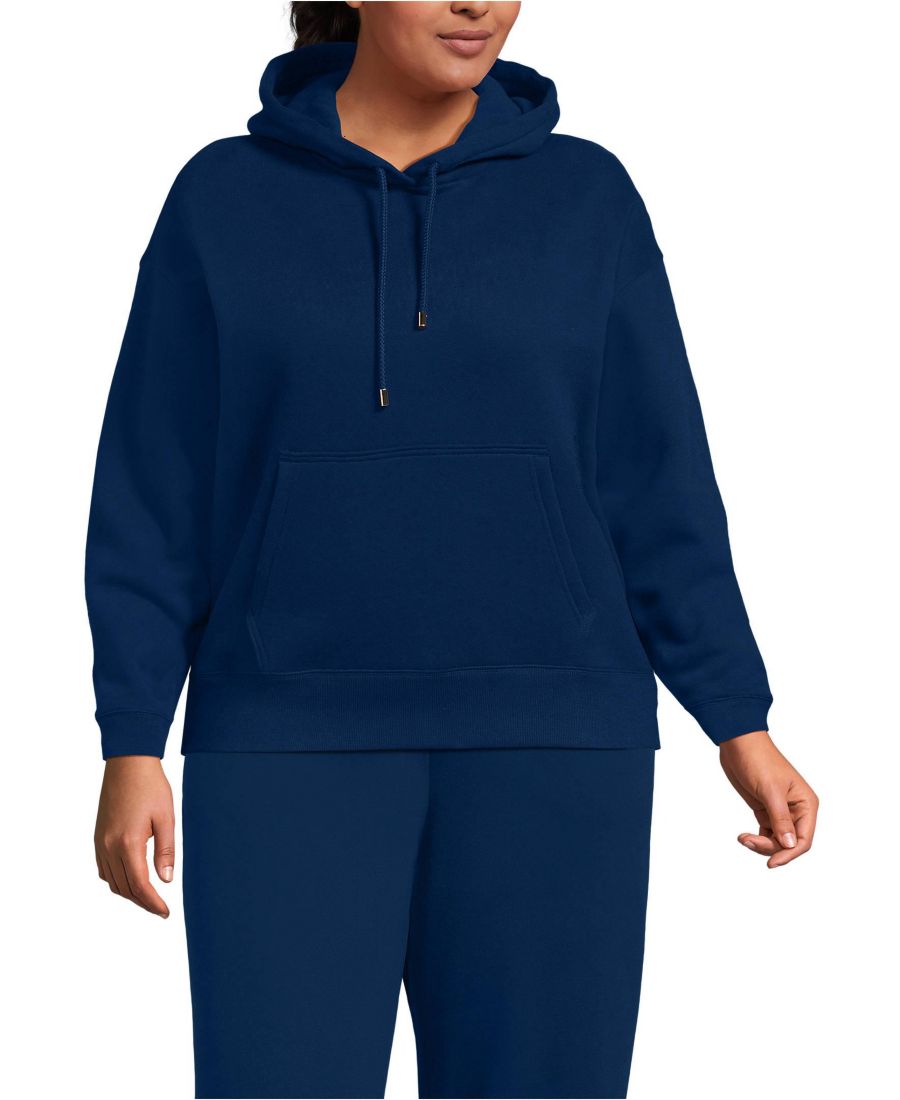 

Толстовка с капюшоном Serious Sweats больших размеров Lands' End, Deep sea navy, Синий, Толстовка с капюшоном Serious Sweats больших размеров Lands' End, Deep sea navy