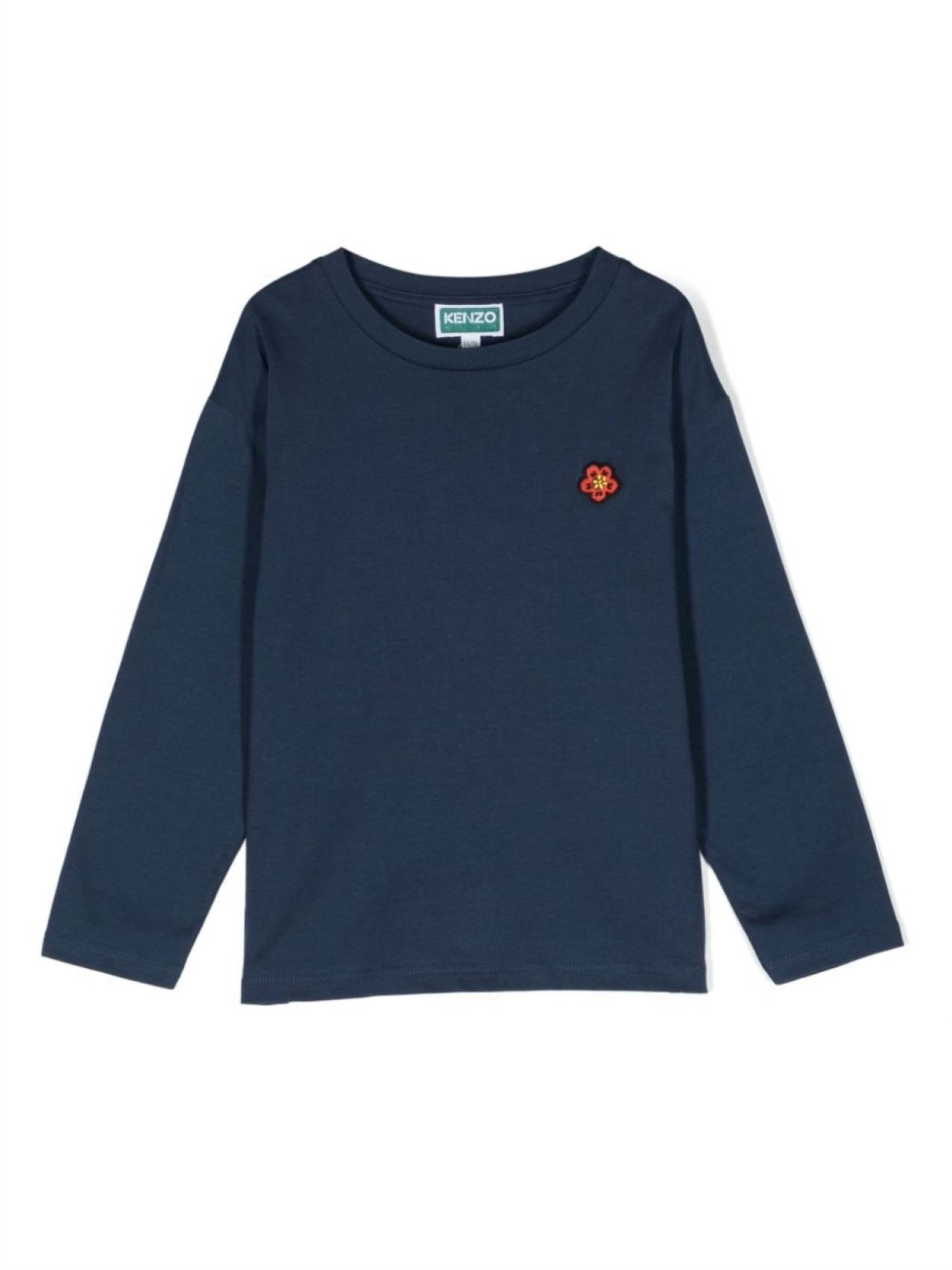 

Kenzo Kids футболка с длинными рукавами и нашивкой-логотипом, синий