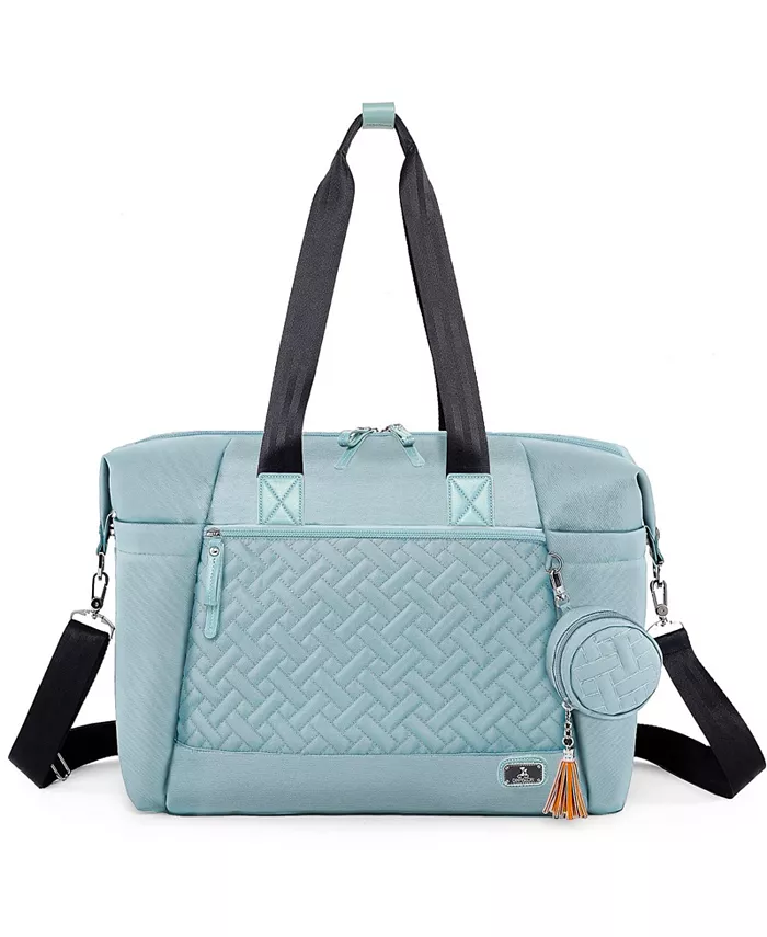 

Большая сумка-тоут для подгузников с контейнером для пустышки и пеленальным ковриком, дорожная сумка-тоут для мам и пап Dikaslon, синий