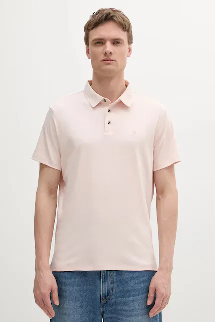 Поло хлопковое Calvin Klein, бежевый