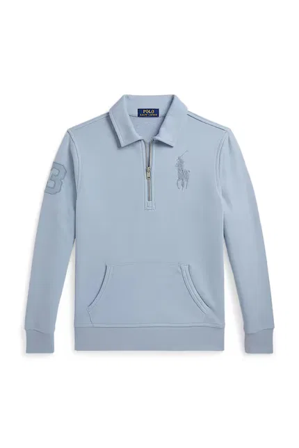Худи детское с короткой молнией Polo Ralph Lauren, синий — фото 2