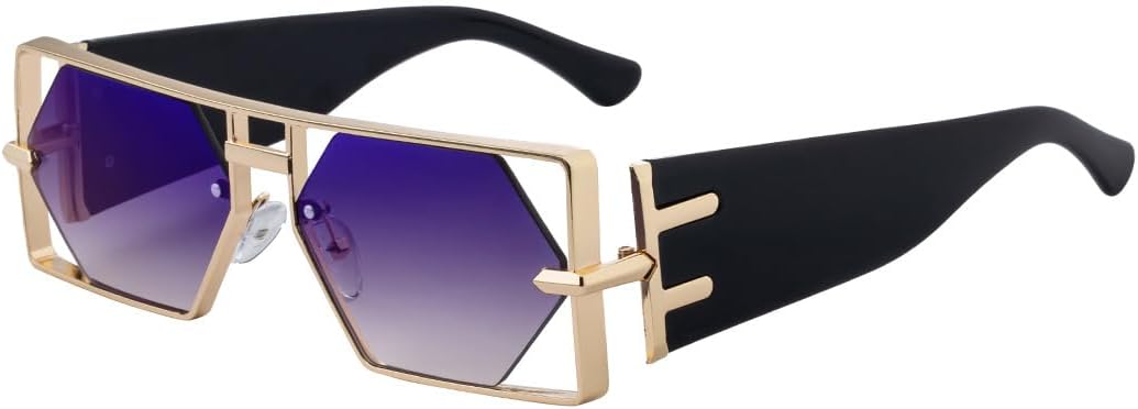 

Металлические квадратные солнцезащитные очки с ажурной оправой в стиле ретро с защитой от УФ-излучения для мужчин, идеи для вождения и активного отдыха на природе GDKPJDT, 5