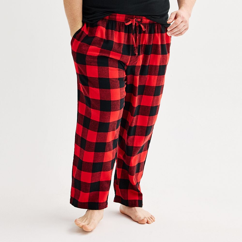 

Big & Tall Sonoma Goods For Life Фланелевые пижамные брюки с завязками, цвет Red Buffalo Check