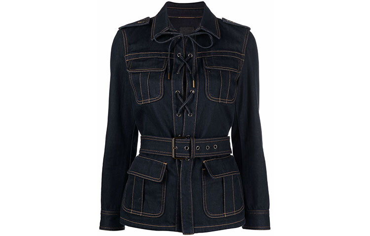 Женская джинсовая куртка Saint Laurent, темно-синий
