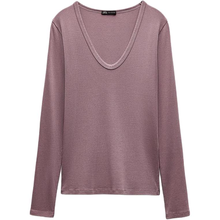 

Футболка с рукавом дроп-шоулдер женская ZARA, розовый