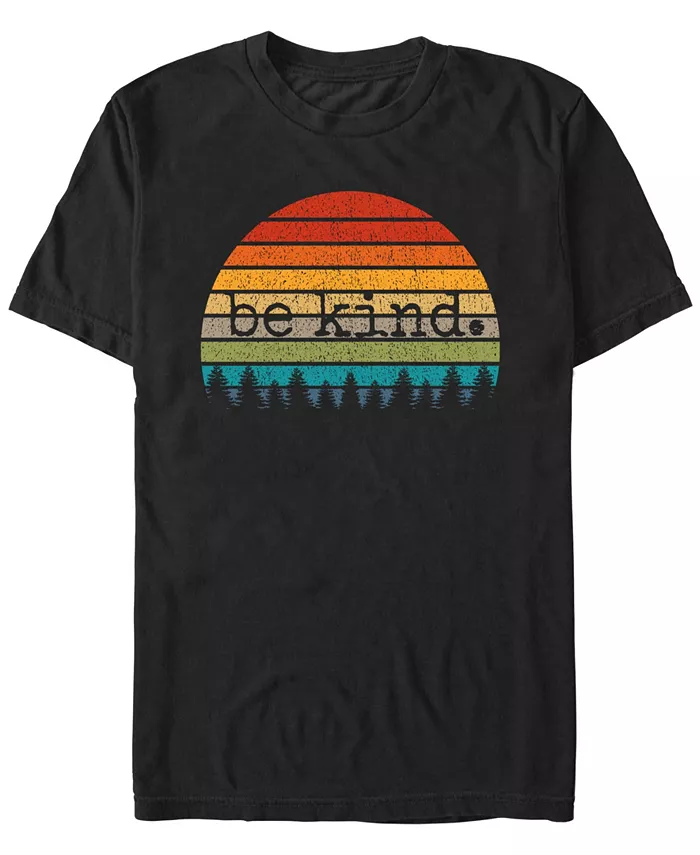 

Мужская футболка с коротким рукавом Uplifting Retro Sun Vintage Be Kind Happy Positive Gift Design By Humans, черный
