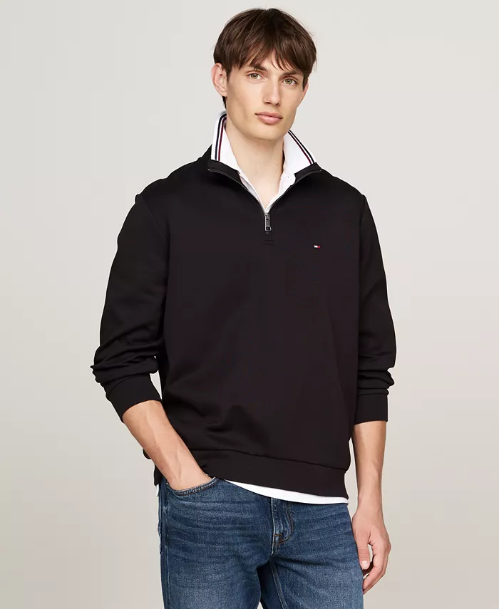 

Мужская толстовка Essential Intechno Knit Regular-Fit с молнией 1/4 Tommy Hilfiger, черный