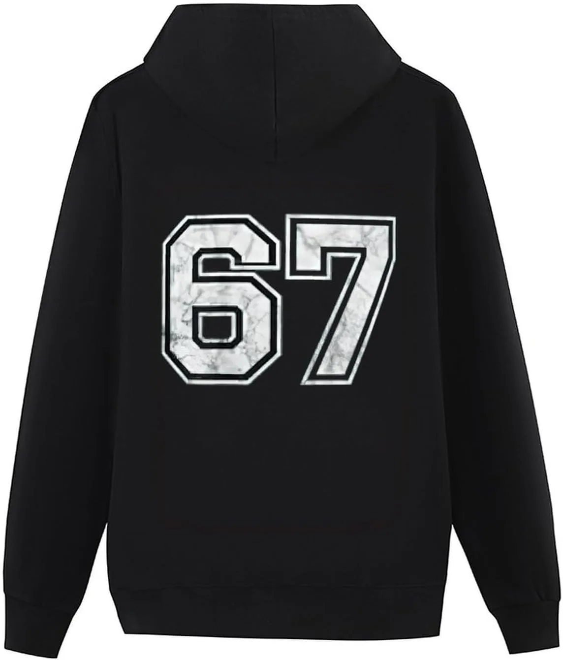 Толстовка Men Fun Number 67 с капюшоном, мягкая винтажная, с карманом — фото 2