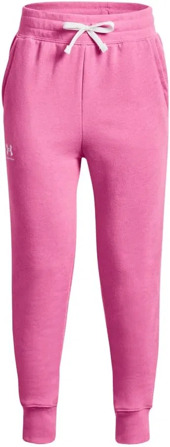 Спортивные флисовые брюки Under Armour Girls Rival, (659) Pink Edge//Wham