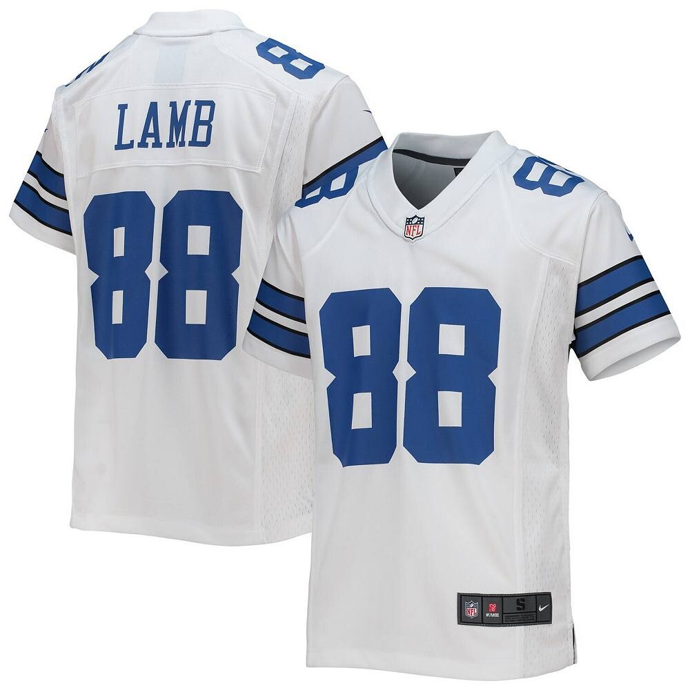 

Молодежная футболка Nike CeeDee Lamb White Dallas Cowboys Game, цвет Cow White