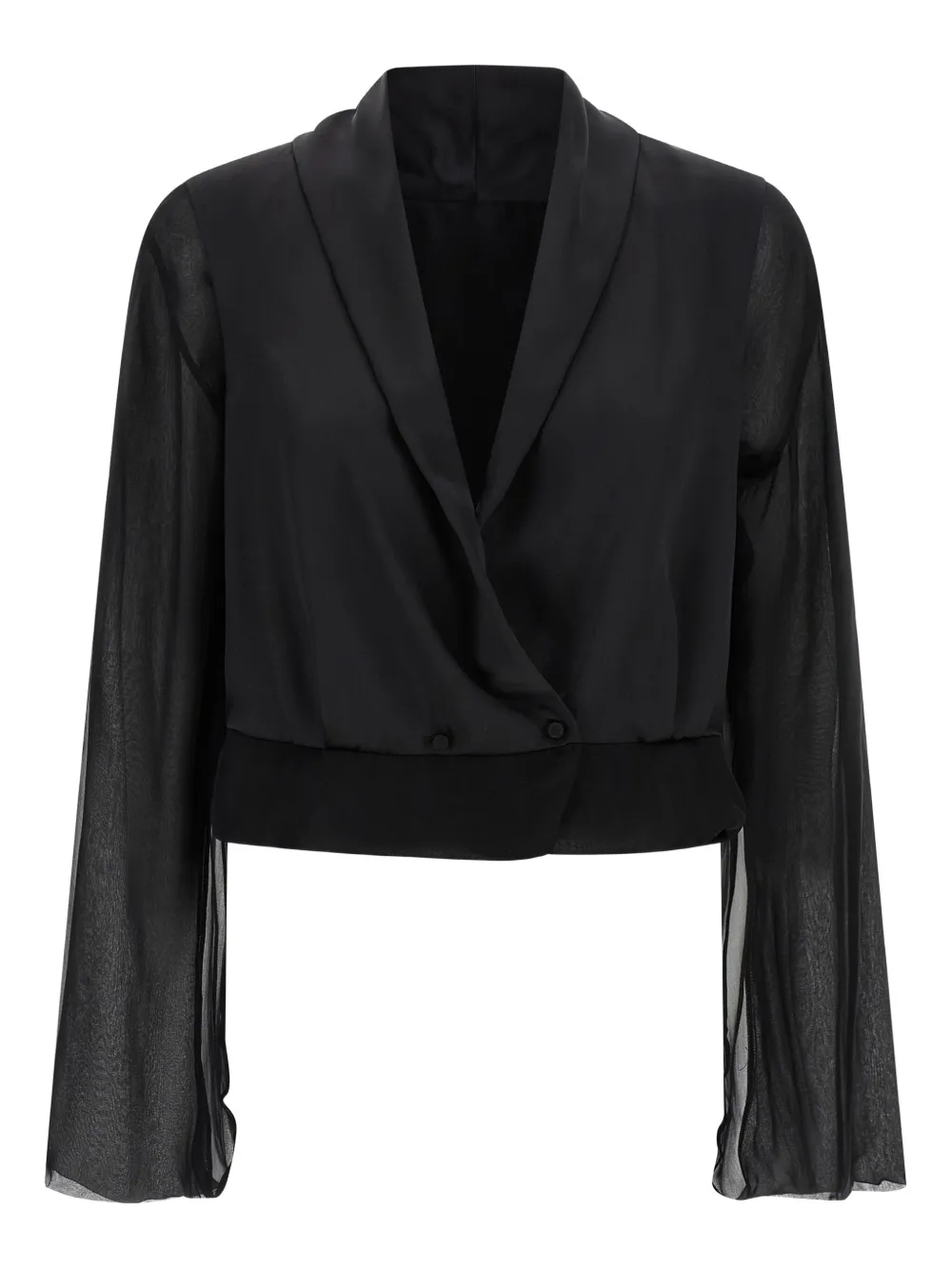 

Шелковая блузка с V-образным вырезом Alberta Ferretti, черный