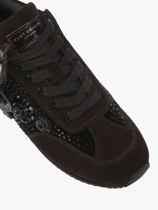 Chelsea Jewel Tag Trainers Kurt Geiger London, Dark Brown — фото 4
