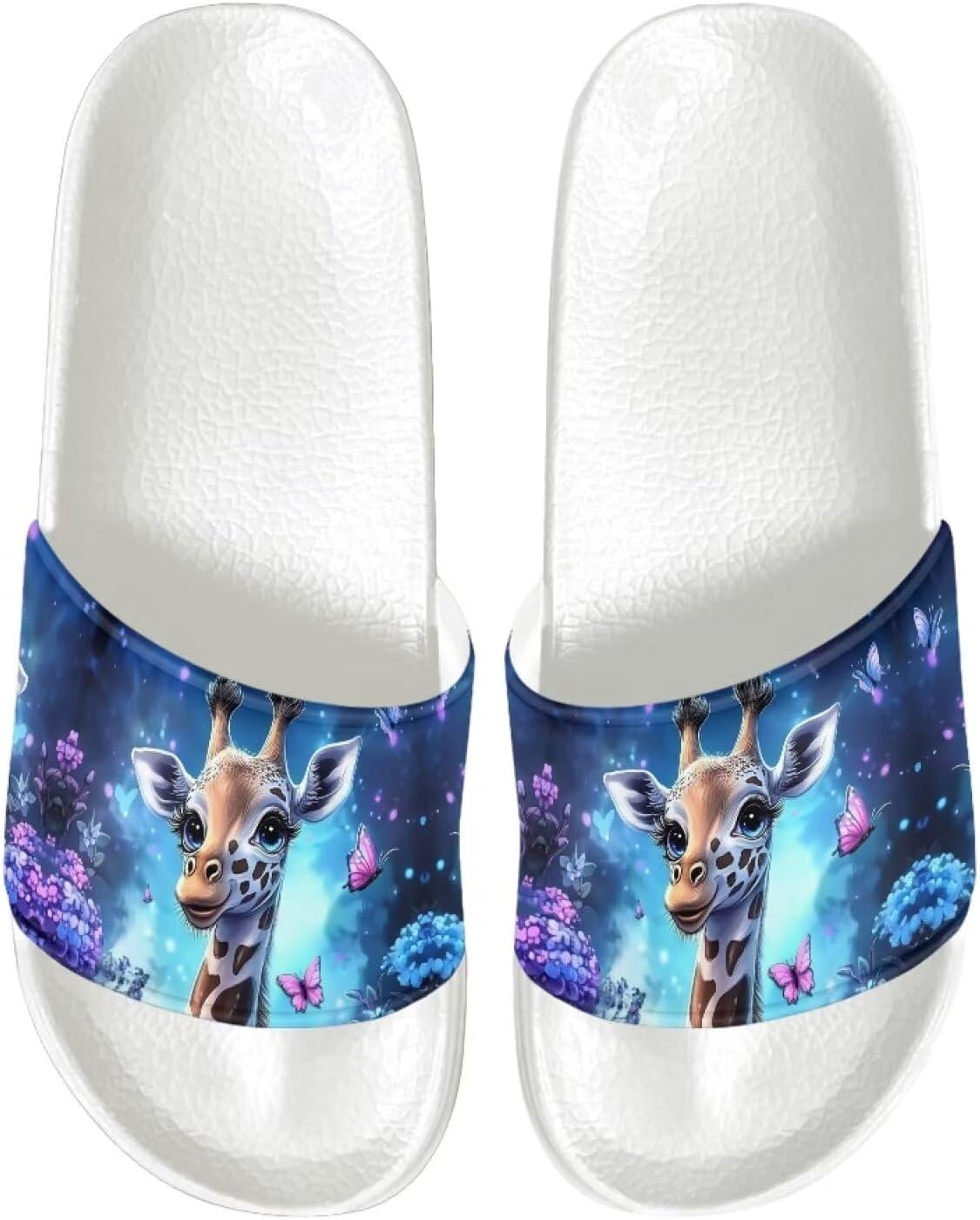 

Шлепанцы для женщин и мужчин, нескользящие тапочки для душа Judentidos, Giraffe Floral